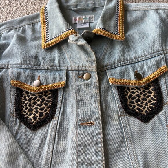 Vintage Kolorway Embroidered Denim Jacket - Size L - Picture 5 of 12